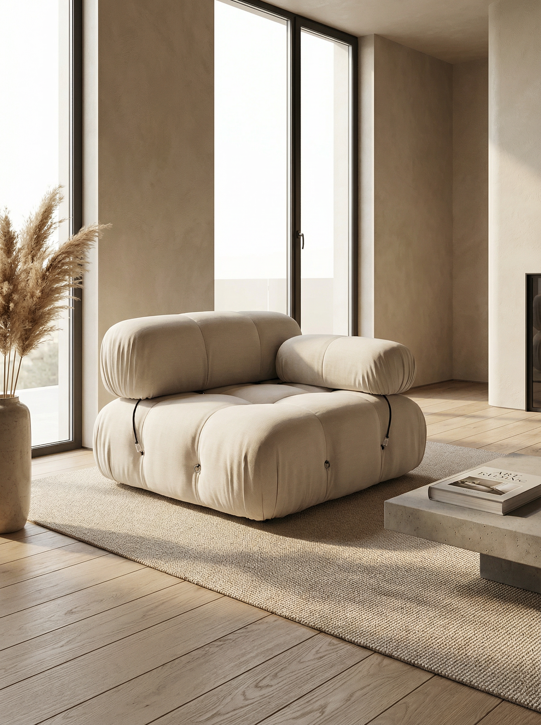 NIDO Ivory Tufted Lounge Chair