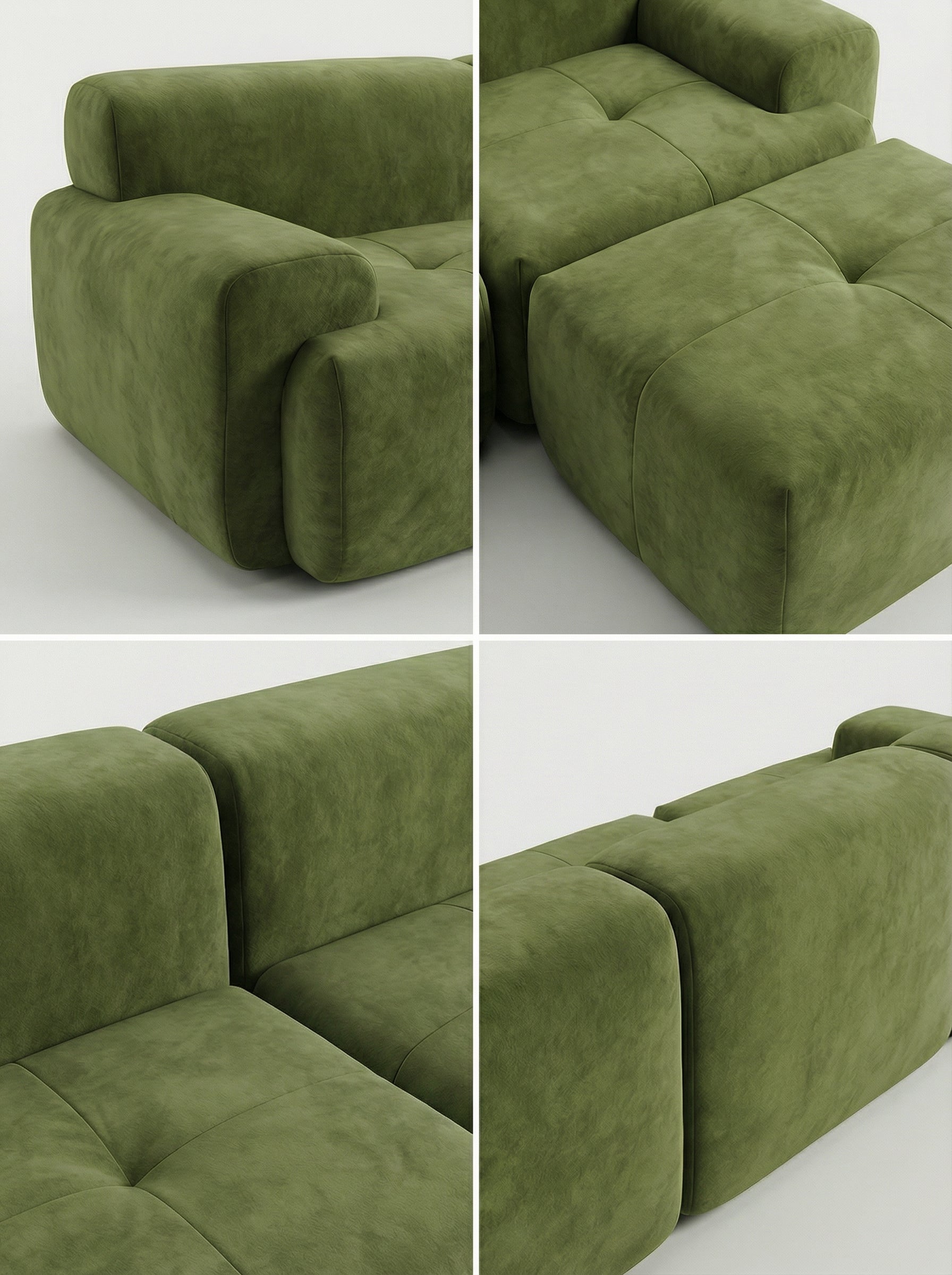 MOSS 4-Seater Modular Sectional Sofa with Ottoman