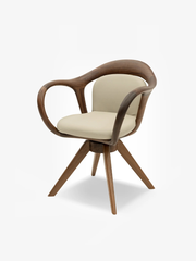 AUREL Black Walnut Vegan Leather Swivel Office Chair