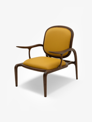 HARLOW Black Walnut & Leather Lounge Chair