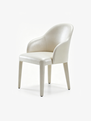 AVINA pearl white Leather Dining Chair