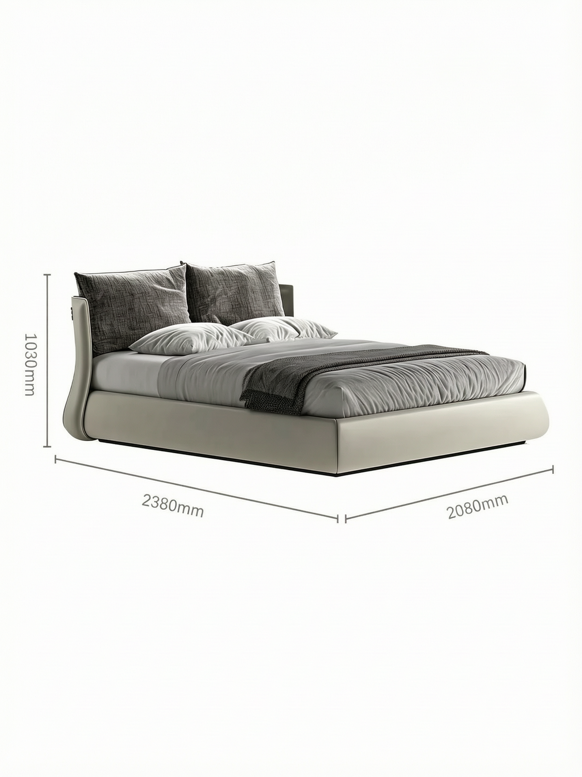 Curvo Luxury Bed with Matching Cushions