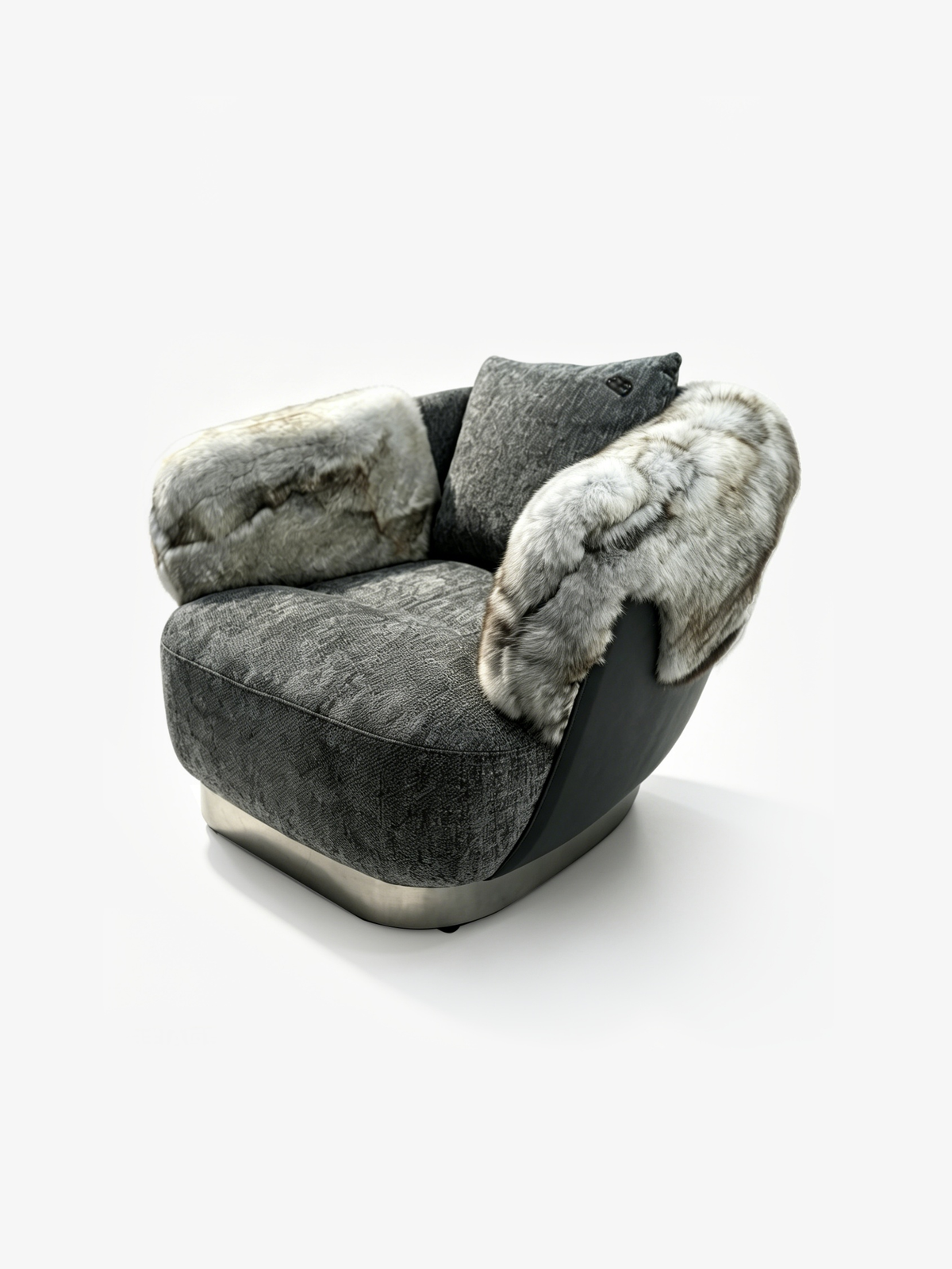 FENNA Fur & Fabric Lounge Chair