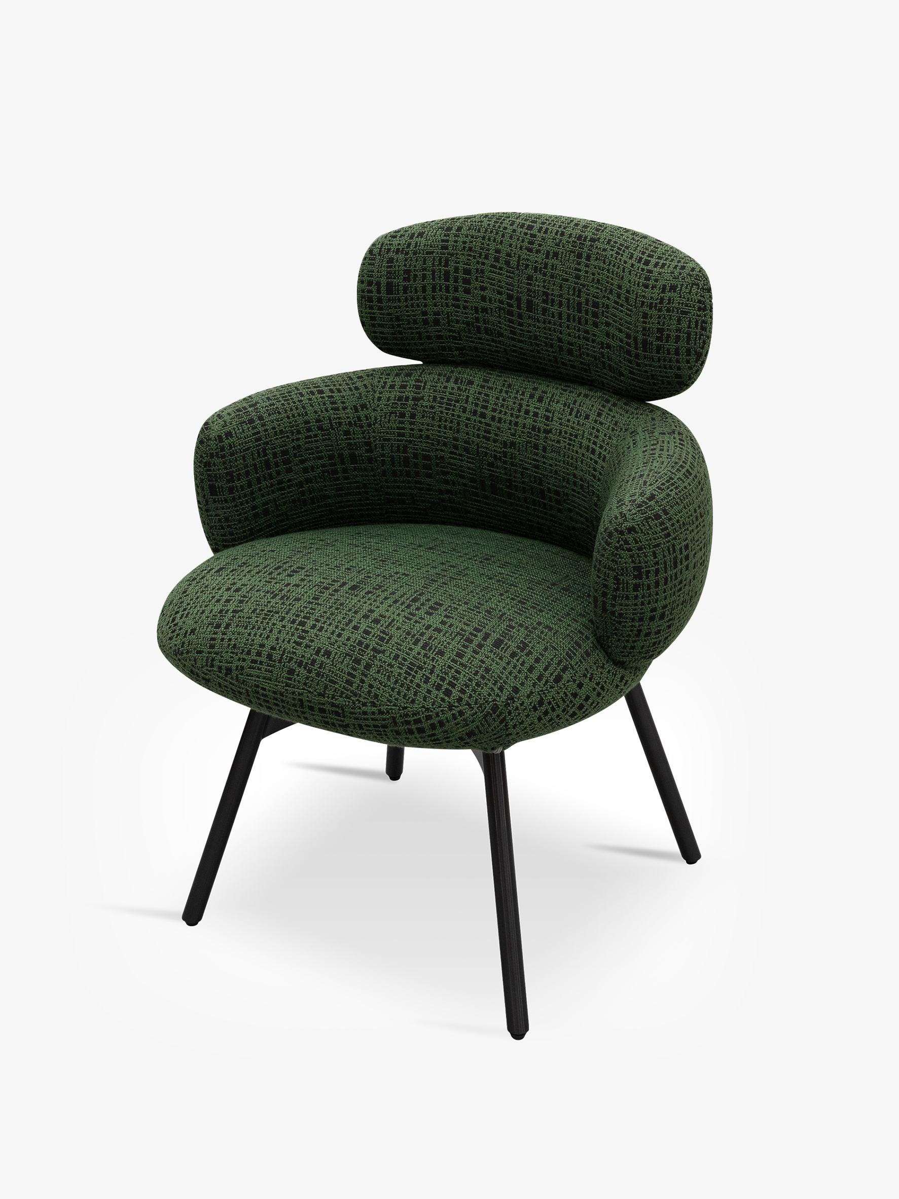 HALO 180° Swivel Dining Chair with Textured Fabric Upholstery