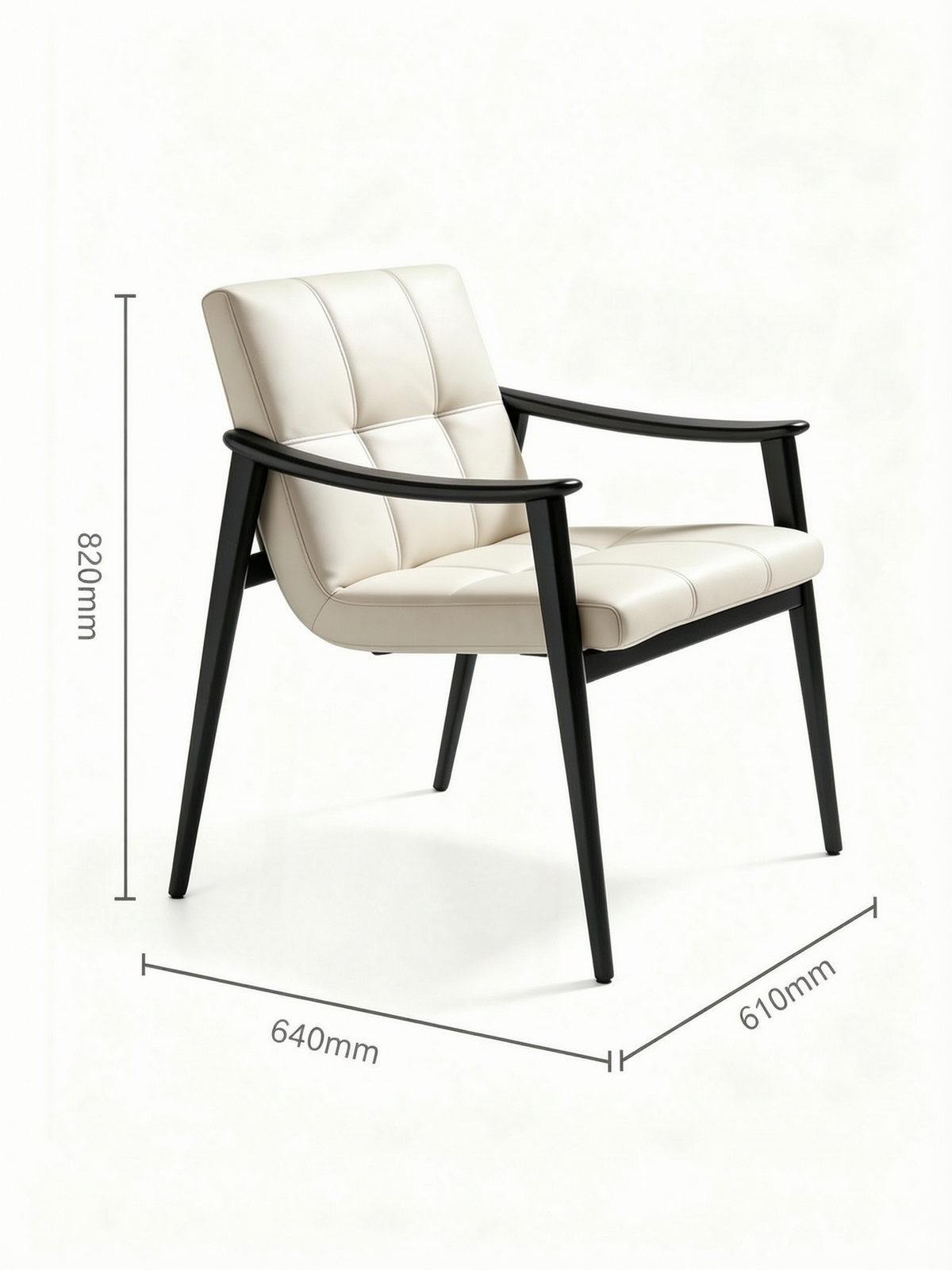 ALDER Leather & Ash Wood Dining Chair