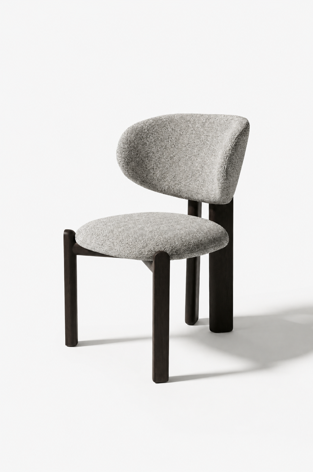 GIMMA Designer Sculptural Ash Wood Upholstered Dining Chair