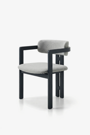 MILO Ash Wood Bouclé Dining Chair with Armrests