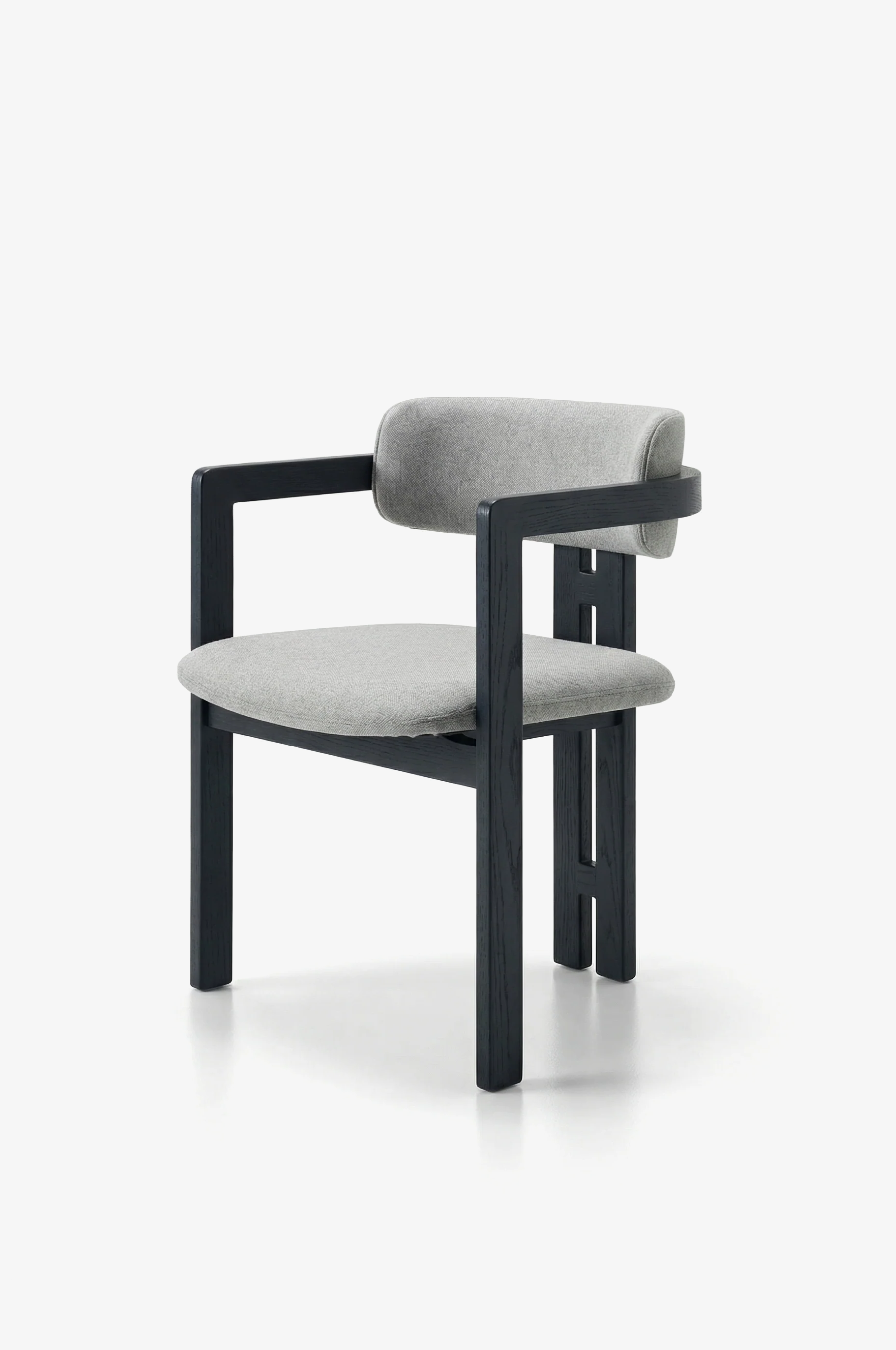MILO Ash Wood Bouclé Dining Chair with Armrests